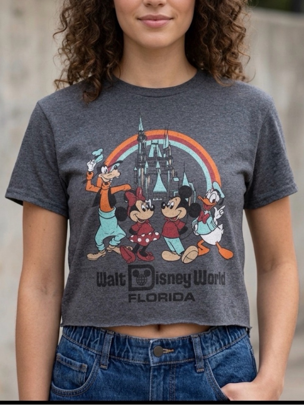 Disney Parks Walt Disney World Cropped Graphic Tee Size Small